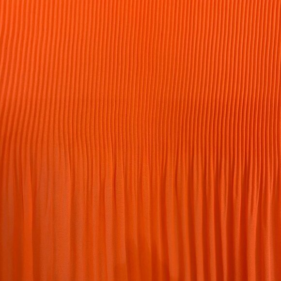 Ted Baker Dantea Orange Pleated Plisse Pleated Collar Sleeveless Blouse Sz 1 US4 - Picture 4 of 15